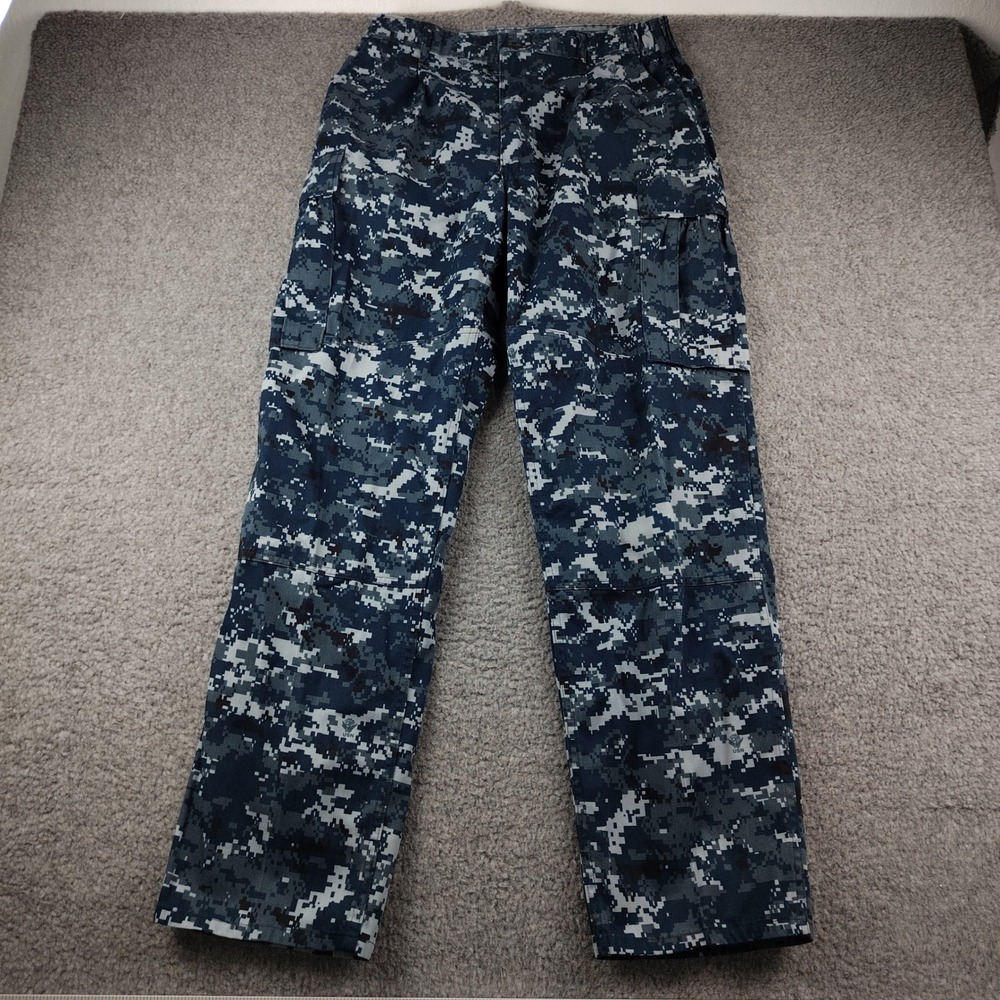 US Navy Blueberry Cargo Pants Mens 31x32 Medium Blue Digital Camo USN EUC
